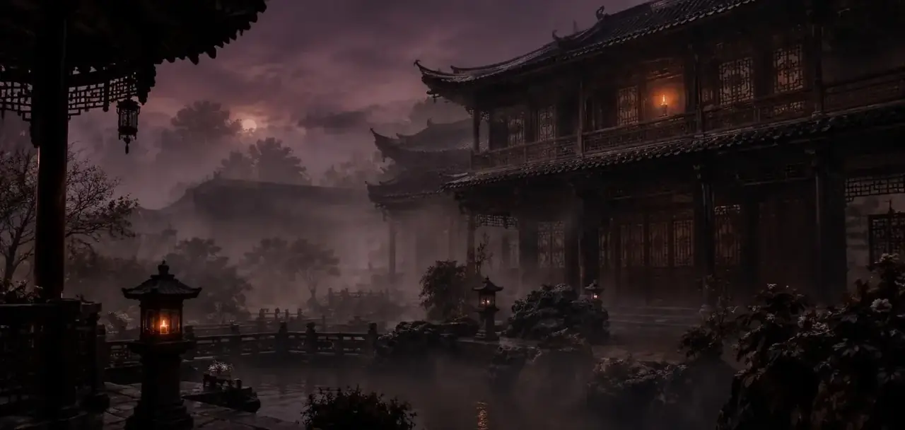 短剧《入宫为婢的公主》暖光剧场风格海报背景